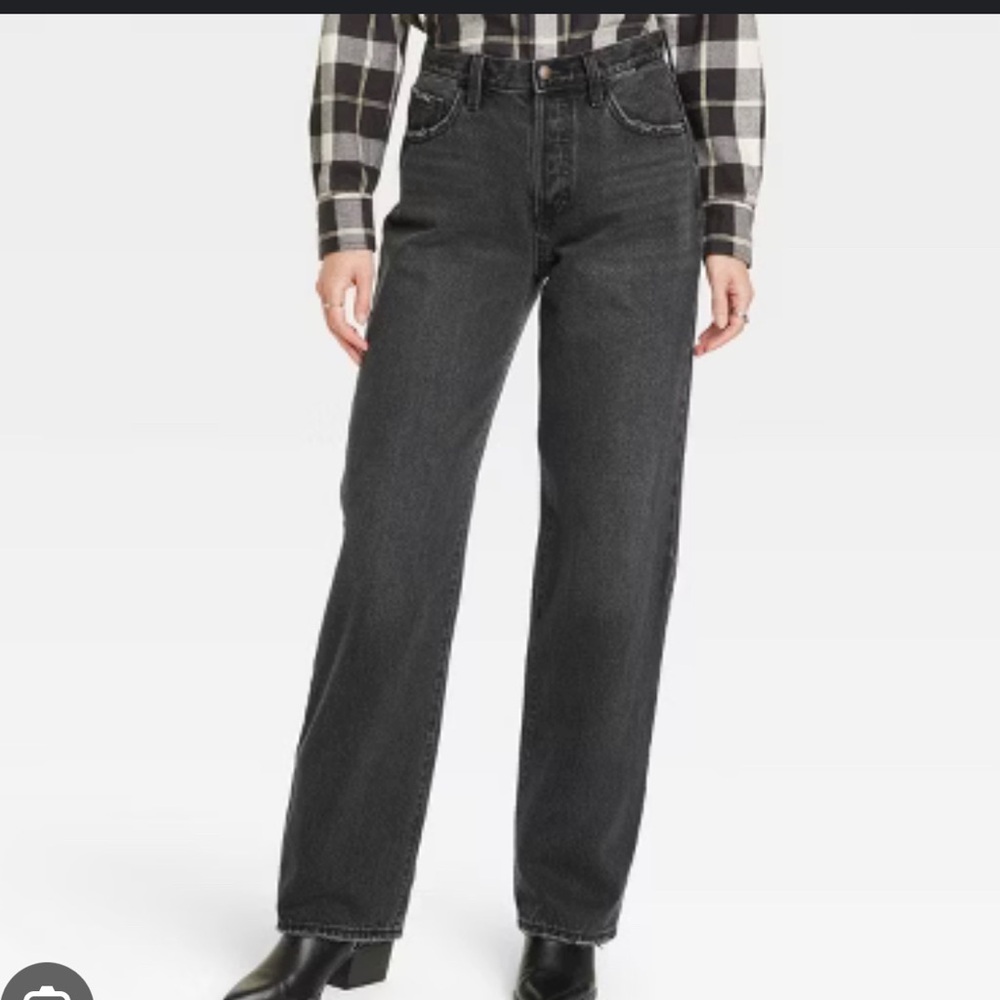 90s baggy black denim jeans - 10